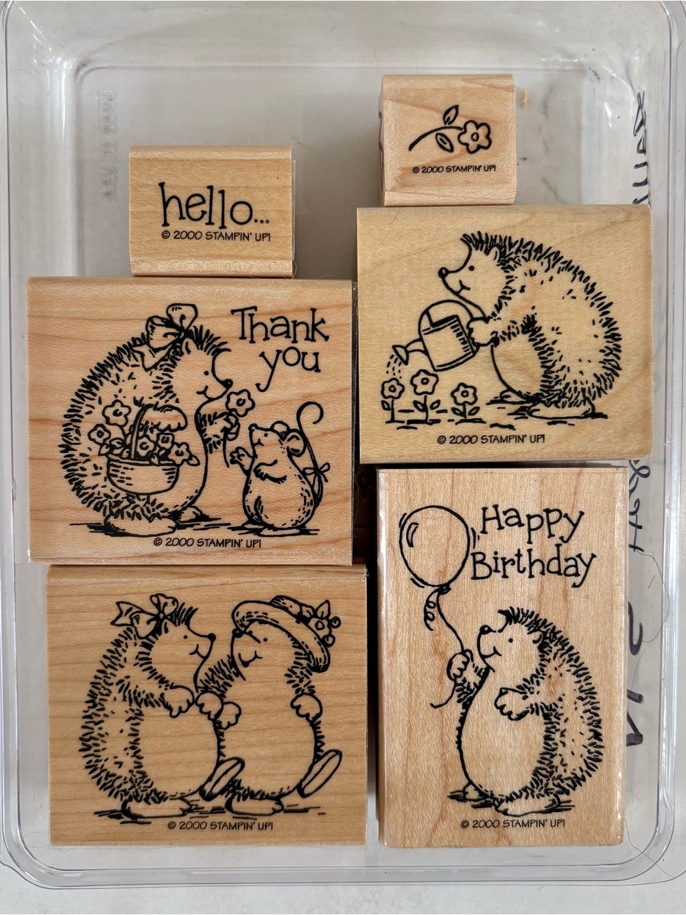 Stampin’ Up! 2000 Hedgehog Happiness Wood Stamp Set